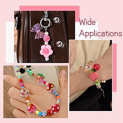 45 Stück 9 Stile Kunststoff runde Perle & Acryl Perlen Erdbeere Kits&nbsp;MACR-CJ0002-46