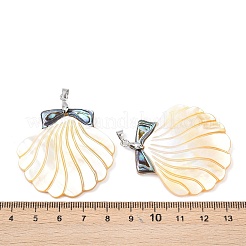 Anhänger aus natürlicher Paua-Muschel und gelber Muschel&nbsp;KK-C135-10C