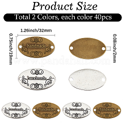 80 pz 2 colori ciondoli in lega stile tibetano&nbsp;PURS-CL0001-32