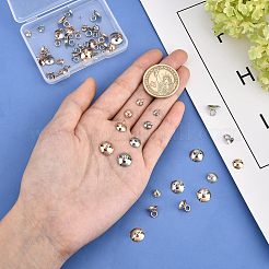 60 Stück 10 Stil 201 Edelstahl Perlenkappe Anhänger Ösen&nbsp;STAS-UN0028-25