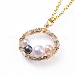Pendientes colgantes y collar colgante conjuntos de joyas&nbsp;SJEW-JS01036