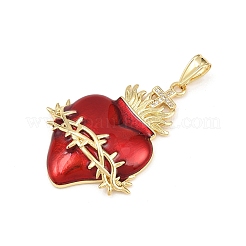 Pendentifs en zircone cubique en laiton émaillé&nbsp;KK-L251-35G