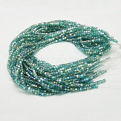 FilI di perline in vetro placcato&nbsp;X-EGLA-D018-4x4mm-53