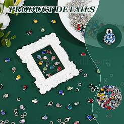 DIY flache runde Legierung Strass Anhänger Dekoration Herstellung Kits&nbsp;DIY-FH0008-95