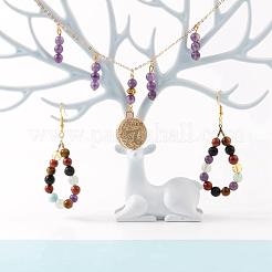 560 pièces 8 styles 6mm perles de pierres précieuses chakra yoga kits de pierres de guérison&nbsp;G-LS0001-02A