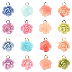 14 breloque fleur sculptée en corail synthétique teint en 7 couleurs&nbsp;PALLOY-FS00080