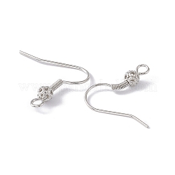 Ganchos para pendientes con cuentas redondas de latón&nbsp;LS-KK-G438-01P