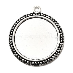 Pendentif support de cabochon plat rond de style tibétain&nbsp;TIBE-C067-01AS-NR