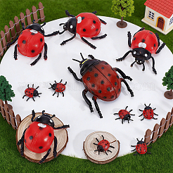 28 pz 3 stili di decorazione per esposizione di coccinelle in PVC&nbsp;DJEW-GA0001-93