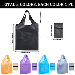 5 Stück 5 Farben wiederverwendbare Einkaufstaschen aus Polyester für Supermärkte&nbsp;ABAG-CN0001-49