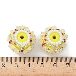Perles de strass en résine style fleur&nbsp;CLAY-NH0003-05S-02