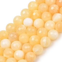 Fili di perline giada gialla naturale&nbsp;GG-NH0014-C02-10mm