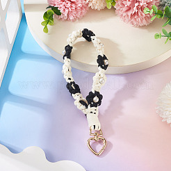 Decorazioni pendenti con fiori intrecciati in cotone&nbsp;AJEW-TAC0030-032G-03