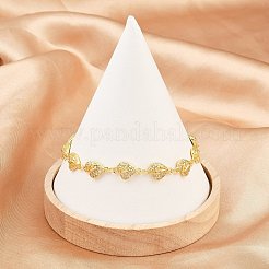 Bracciali a catena con micro pavé di zirconi cubici trasparenti in ottone per donna&nbsp;BJEW-A090-09E-G