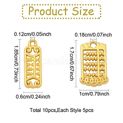 10 Stück 2 Stile Rack-Plating-Legierungsanhänger&nbsp;FIND-YW0010-46
