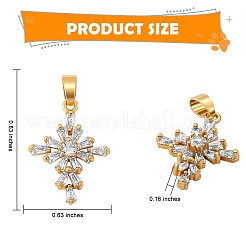 Ciondoli in ottone con micro pavé di zirconi trasparenti da 5 pezzo&nbsp;ZIRC-SZ0002-59