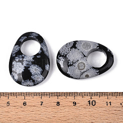 Natürlicher Schneeflockenobsidian-Anhänger mit großem Loch&nbsp;G-N348-06B-11