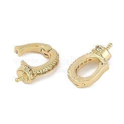 Micro pavé di ottone trasparente cubic zirconia piegato su fermagli&nbsp;KK-I719-32G