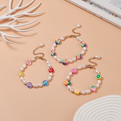 3 Stück 3-teiliges Armband-Set aus Naturperlen und Polymer-Ton-Perlen&nbsp;BJEW-TA00236