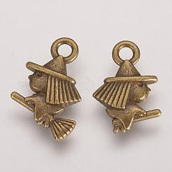 Tibetischer stil Aluminium Anhänger & Charms&nbsp;TIBEP-49576-AB-FF