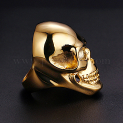 Anello a forma di teschio in acciaio inossidabile 304&nbsp;SKUL-PW0002-036E-G