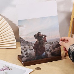 Présentoirs à disques vinyles en bois avec support en acier inoxydable&nbsp;ODIS-WH0043-344C