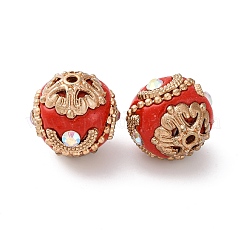 Perles rondes en résine indonésiennes faites à la main&nbsp;IPDL-P005-10KCG-01