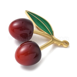 Acier inoxydable 304 avec pendentifs en acrylique cerise&nbsp;STAS-G362-05G-02