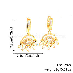 Orecchini a cerchio in ottone alla moda con zirconi cubici trasparenti&nbsp;SD8754-2