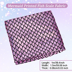 Funkelnder Spandex-Meerjungfrau-bedruckter Fischschuppenstoff mit Hologramm&nbsp;AJEW-WH0001-44