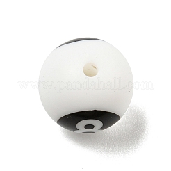 Rund mit schwarzen Silikon-Fokusperlen Nummer 8&nbsp;SIL-R013-01I