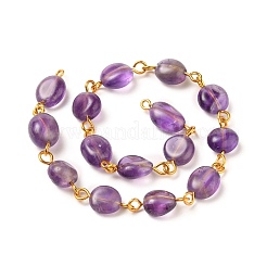 Chaînes de perles d'améthyste naturelle à la main&nbsp;AJEW-JB00794-05