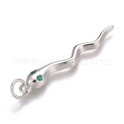Pendentifs en laiton zircon cubique micro pavé vert&nbsp;ZIRC-O035-27P