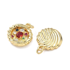 Pendentifs avec zircon cubiques à micro-pavés en laiton&nbsp;KK-F930-24A-G