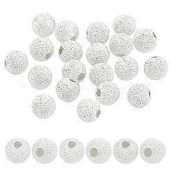 20 pieza de 925 cuentas redondas texturizadas de plata esterlina&nbsp;STER-PH0002-18