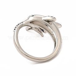 Blauer Delfin-Manschettenring mit kubischem Zirkonia&nbsp;RJEW-C048-08P