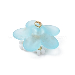 7 pendentif en forme de fleur en perles de verre&nbsp;PALLOY-MZ01128