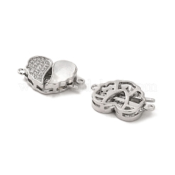 Ciondoli connettore in ottone con micro pavé di zirconi chiari&nbsp;KK-P260-19P-02