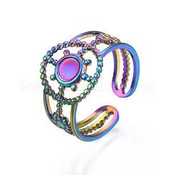 Anillo de puño de acero inoxidable 304 con revestimiento iónico (IP)&nbsp;RJEW-S405-143