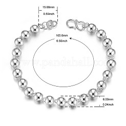 925 bracciale con maglie di perline in argento sterling&nbsp;JB412A