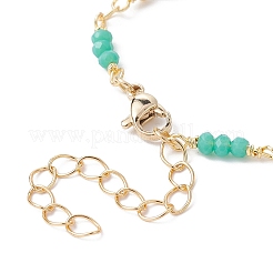 Realizzazione di braccialetti a catena a maglie con perline ovali e sfaccettate in plastica imitazione perla&nbsp;AJEW-JB01150-44