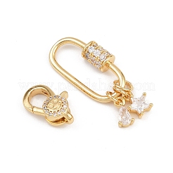 Fermagli per artiglio in zircone chiaro con zirconi in ottone micro pavimentato&nbsp;KK-U059-56G