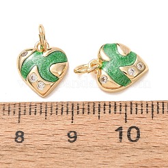 Valentinstag-Anhänger aus Messing mit Mikropavé-Fassung aus klaren Zirkonia und Emaille&nbsp;CU-K002-48G-D