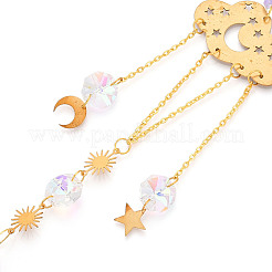 Decoraciones colgantes de vidrio facetado sun catcher&nbsp;LS-AJEW-A037-12G