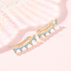 Boucles d'oreilles en laiton micro pavé de zircons cubiques&nbsp;KK-CBAA351-18G-01