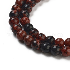 Runde natürlichen Mahagoniholz ​​Obsidian Perlen Stränge&nbsp;G-N0120-20-4mm