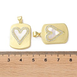 Pendenti in ottone con micro pavé di zirconi trasparenti per San Valentino&nbsp;KK-B083-41M-G
