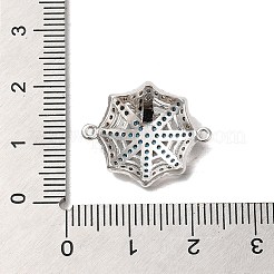 Gestellvergoldete Verbindungsanhänger aus Messing mit türkisfarbenem Zirkonia-Stein&nbsp;KK-K275-12P