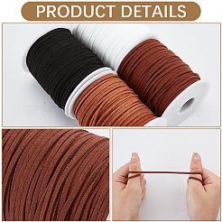 4 rouleau de cordon plat en faux daim 4 couleurs&nbsp;LW-CL0001-04B