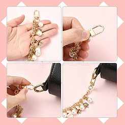 4 pièce 4 styles alliage strass avec perle acrylique breloque câble chaîne sac chaînes décoratives&nbsp;HJEW-FS00060-02